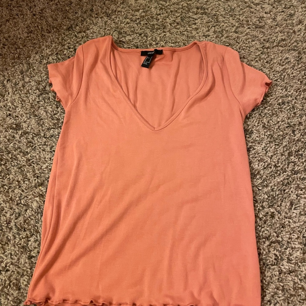 forever 21 cropped v cut shirt